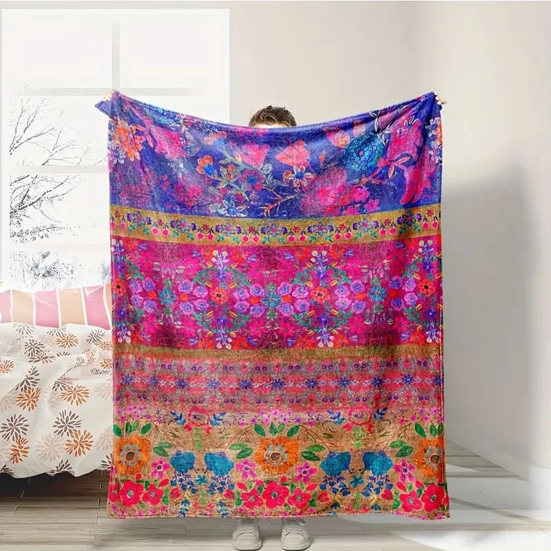 Casual Cartoon Flower Double-Sided Velvet Blanket Bedding