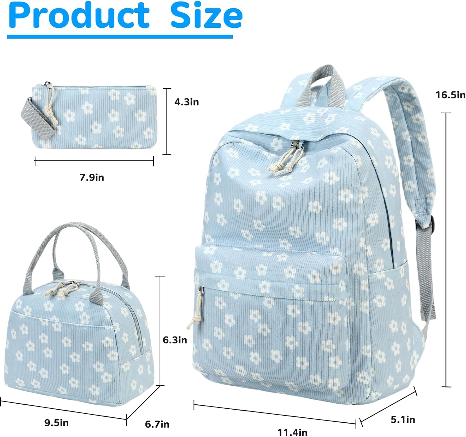 Bluboon School Backpack Teens Girls Boys Kids School Book Bags with Lunch Box Pencil Bag