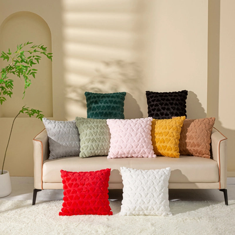 Valentine'S Day Elegant Lady Minimalist Heart Shape Plush Pillow Cases Couch & Sofa Decor