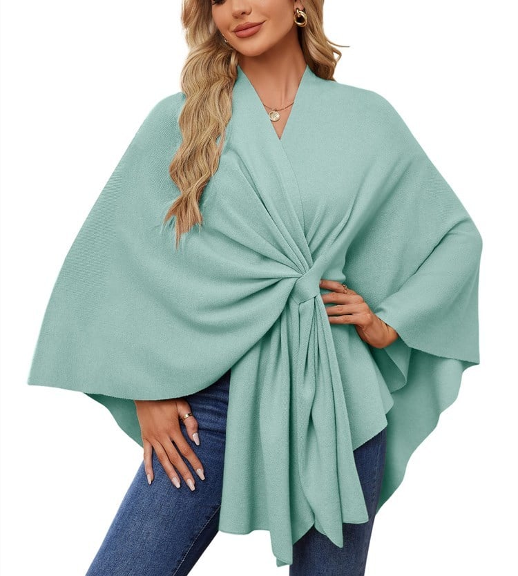 🎁 49% OFF-Elegant Shawl Wraps Soft Open Front Poncho Sweater