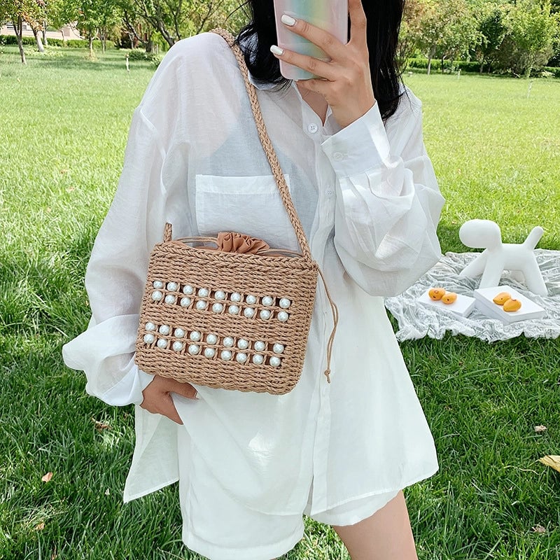 Women's Medium Spring&summer Straw Vacation Straw Bag