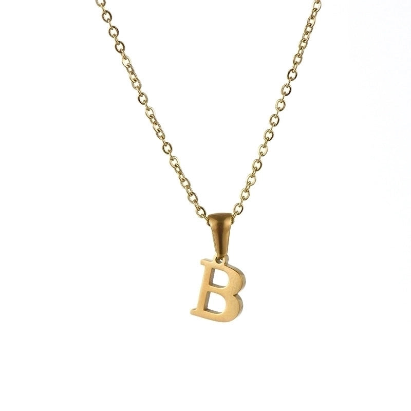 Minimalist Letter Stainless Steel Plating Pendant Necklace