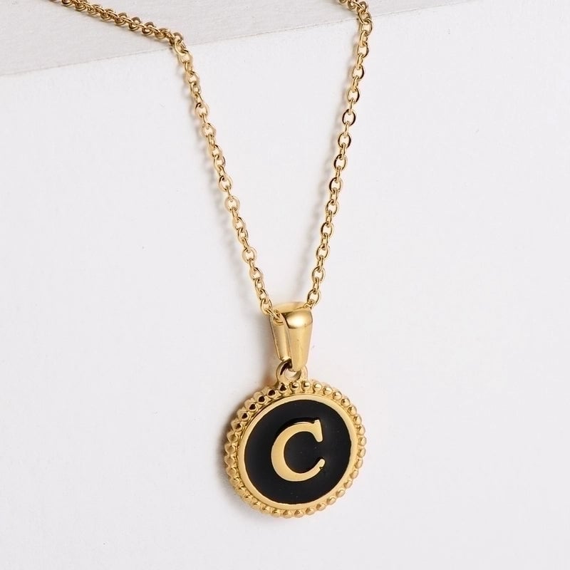 Fashion Letter 304 Stainless Steel No Inlaid 18K Gold Plated Plating Stainless Steel Necklaces