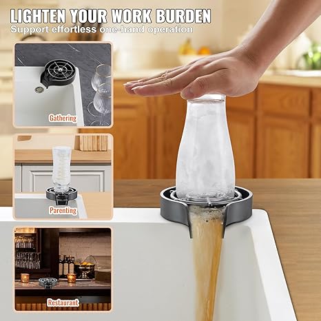 Black High-End Sink Glass Flusher Kitchen