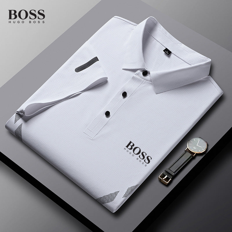 BOSS Mesh Short Sleeve Polo Shirt for Men