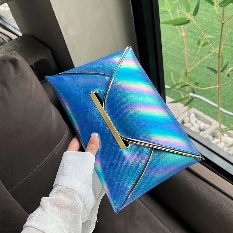 Women's Pu Leather Solid Color Basic Classic Style Flip Cover Envelope Bag Clutch Bag