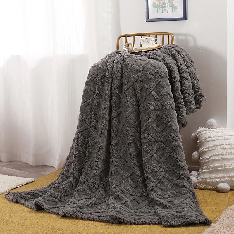 Single Layer Tower Skin Fleece Solid Color Blanket Home Simple Office Nap Blanket Air-conditioning Blanket Cover Blanket Blanket