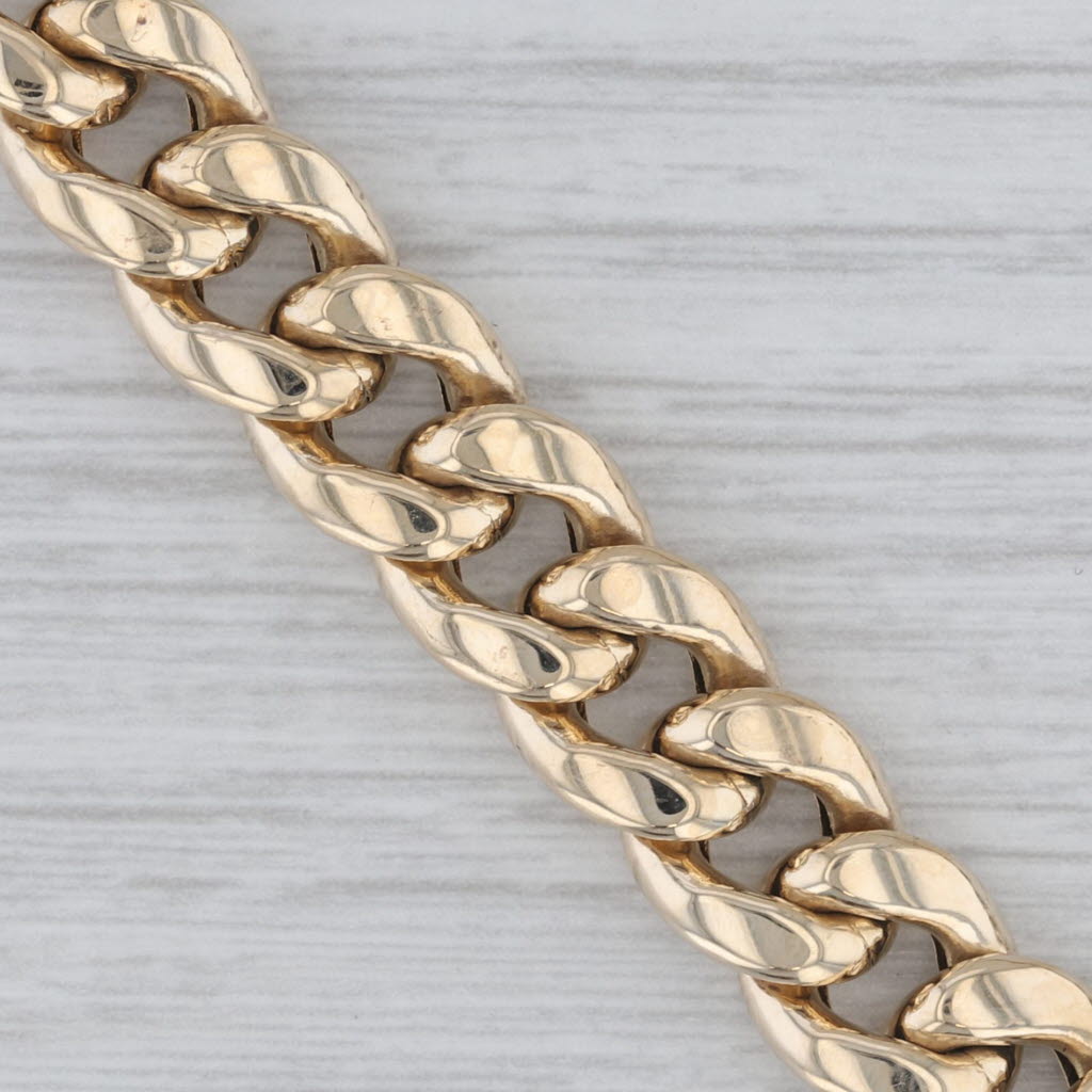 Cuban Curb Chain Necklace 10k Yellow Gold 22 9.6mm Italian