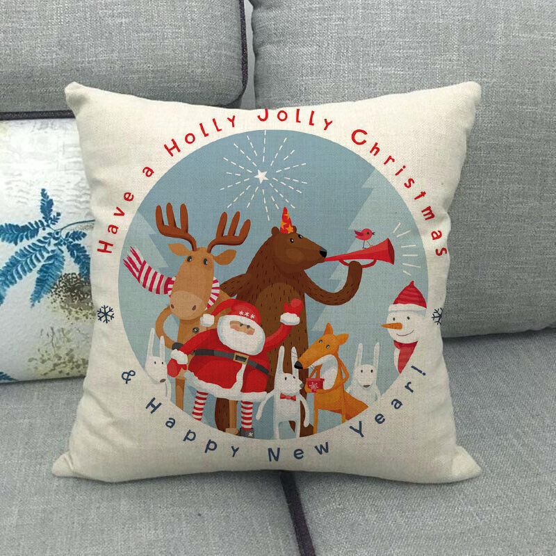 18 Cojines Merry Xmas Couch Throw Pillow Cover Case Home Sofa Decor Pillowslip