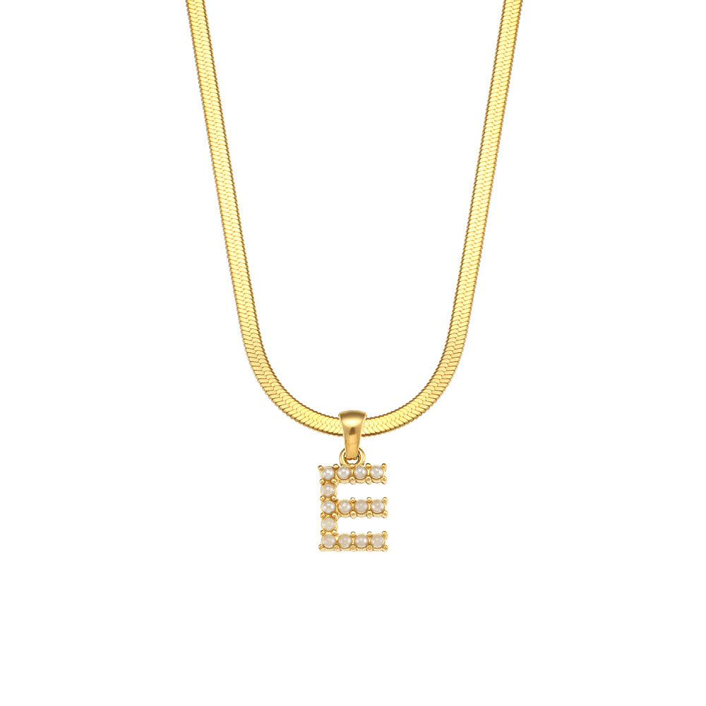 Fashion Letter Number Text Stainless Steel 18K Gold Plated Necklaces