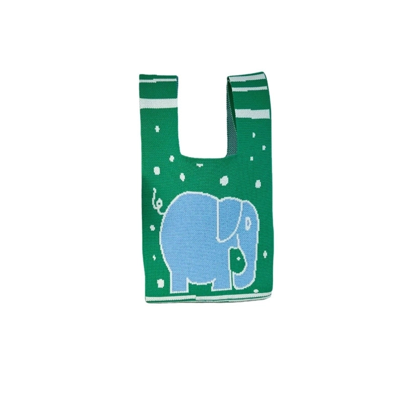 Women's Small Polyester Elephant Basic Vintage Style Open Handbag