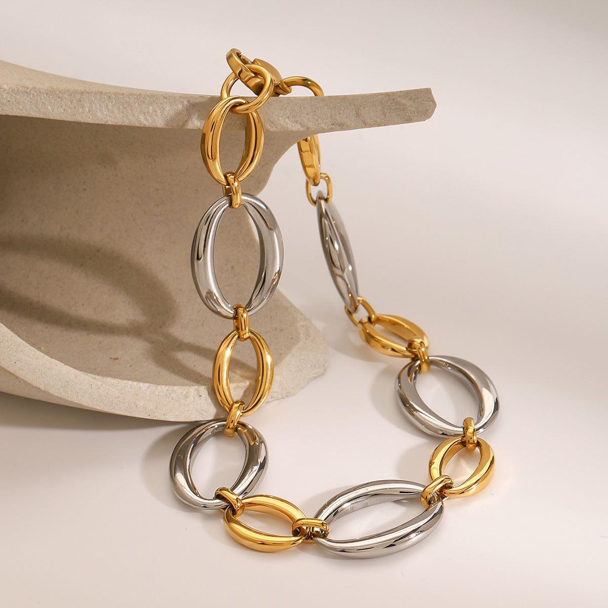 Stainless Steel Bracelet Color Matching Metal Style Chain Titanium Steel Bracelet