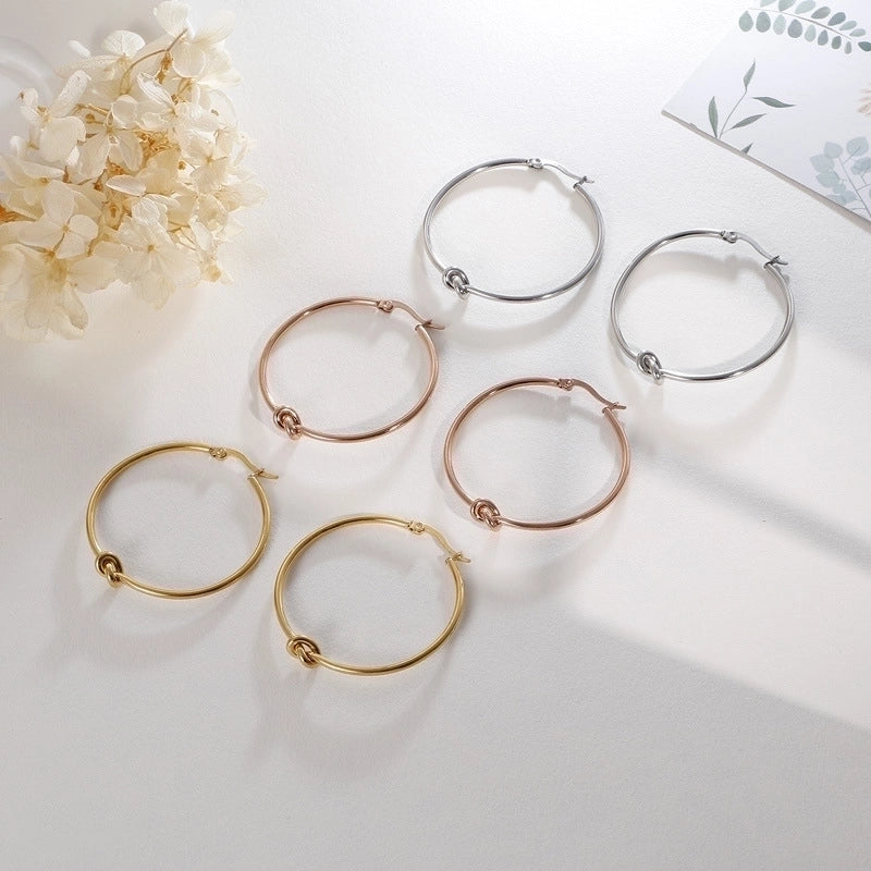 Fashion Geometric Plating Titanium Steel 18K Gold Plated Earrings