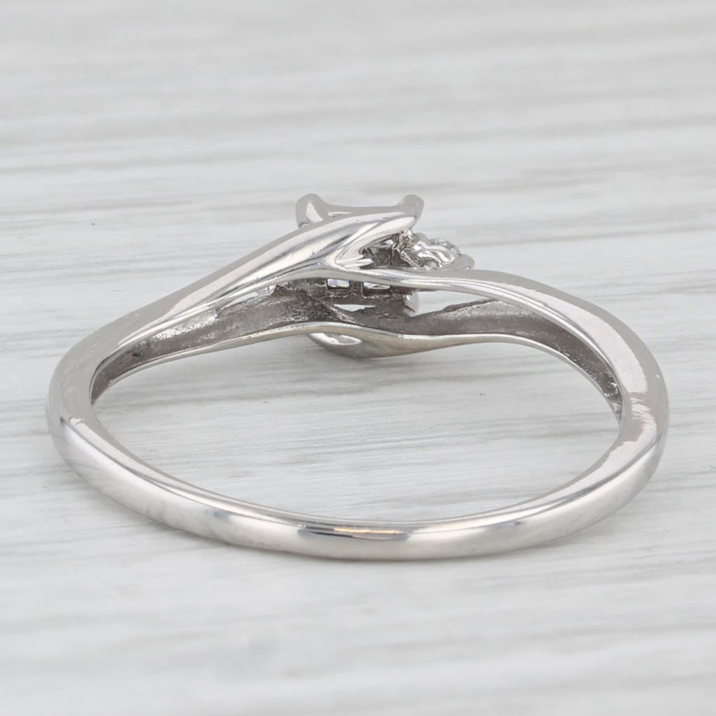 0.11ctw Diamond Princess Engagement Ring 10k White Gold Size 7