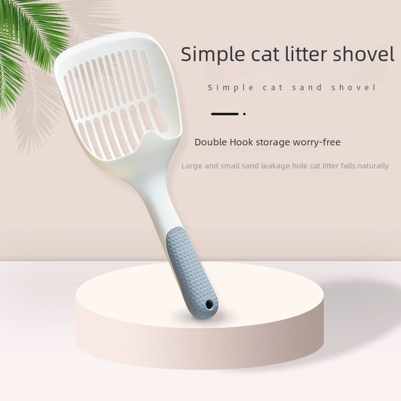 Large Hollow Out Long Handle Cat Litter Shovel Plastic Minimalist Cat Poop Scooper Easy To Use Durable Pet Supplies