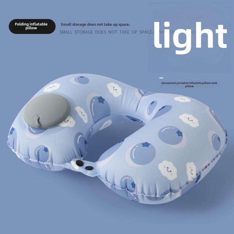 Inflatable U-shaped Pillow Cool Pressing Inflatable Pillow Travel Portable Neck Pillow Travel Sanbao Storage Pillow For Airplane