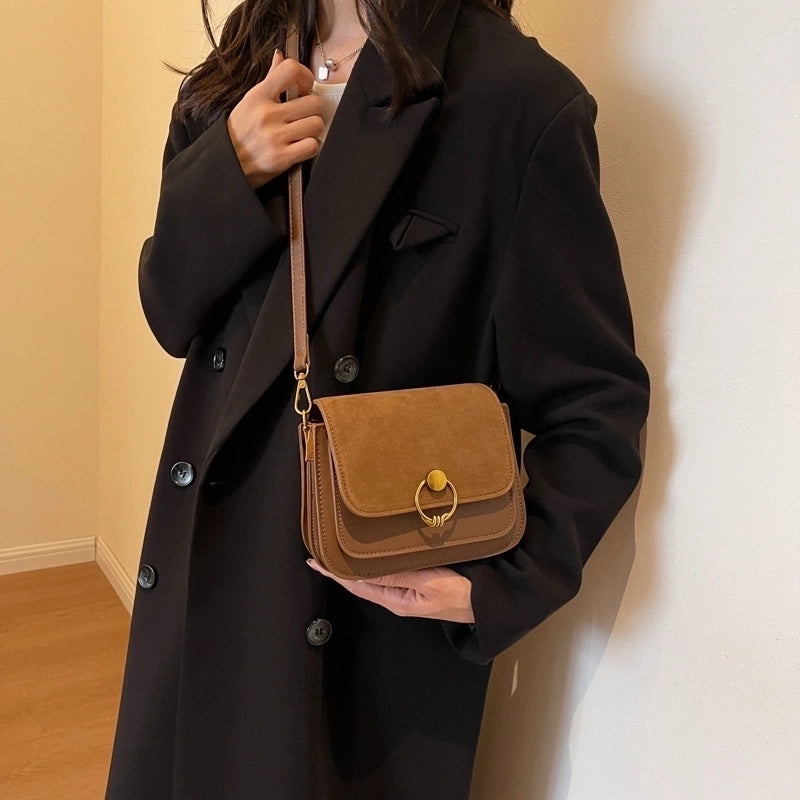 This Year's Popular Small Bag Women's Autumn And Winter Retro  New Fashion Frosted Shoulder Messenger Bag Women's Small Square Bag