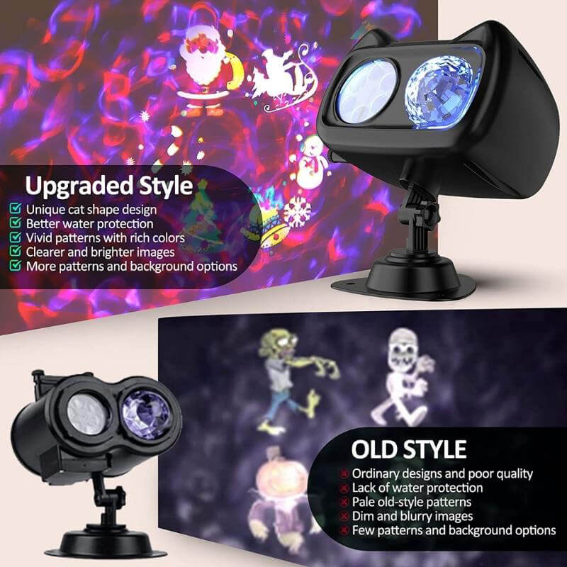 2022 New Upgrade 2-in-1 Halloween Christmas Waterproof Projector Light