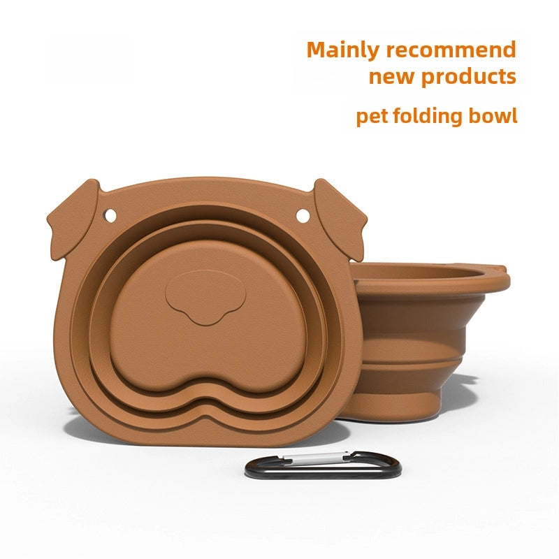 New Silicone Folding Bowl Dog Automatic Feeder Outdoor Travel Portable Dog Food Bowl Pet Supplies
