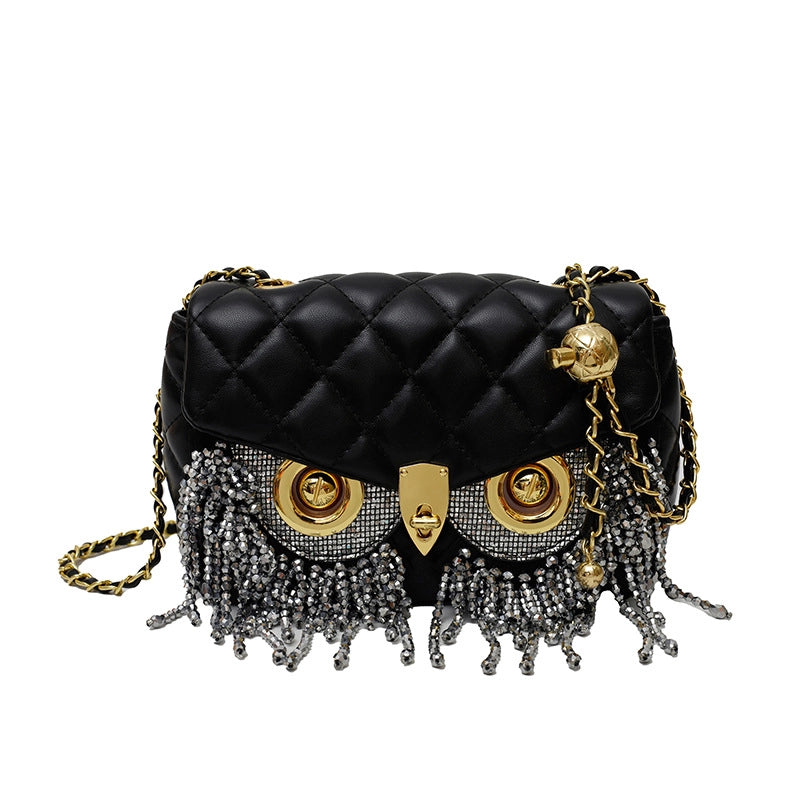 Women's Small Pu Leather Geometric Elegant Streetwear Tassel Square Lock Clasp Square Bag