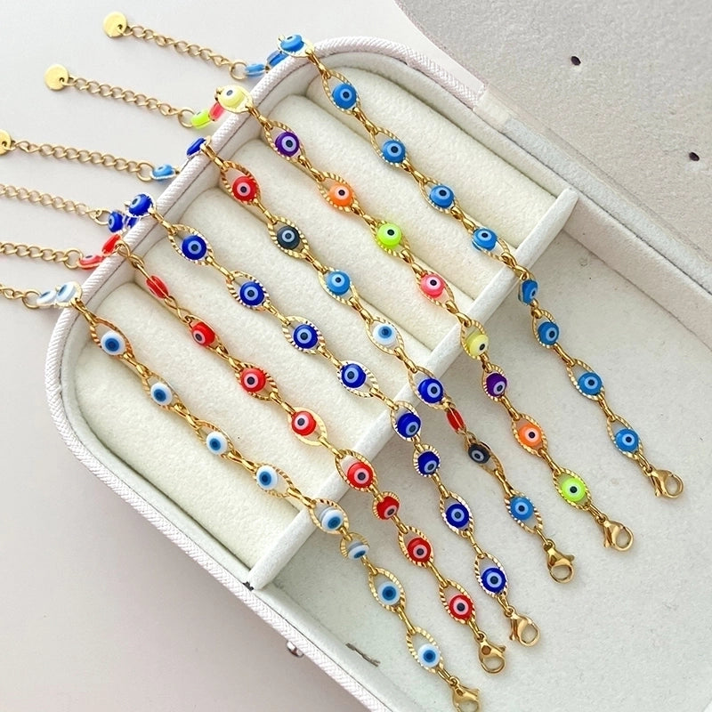 Funny Modern Style Minimalist Eye 304 Stainless Steel Gold Plated Bracelets In Bulk