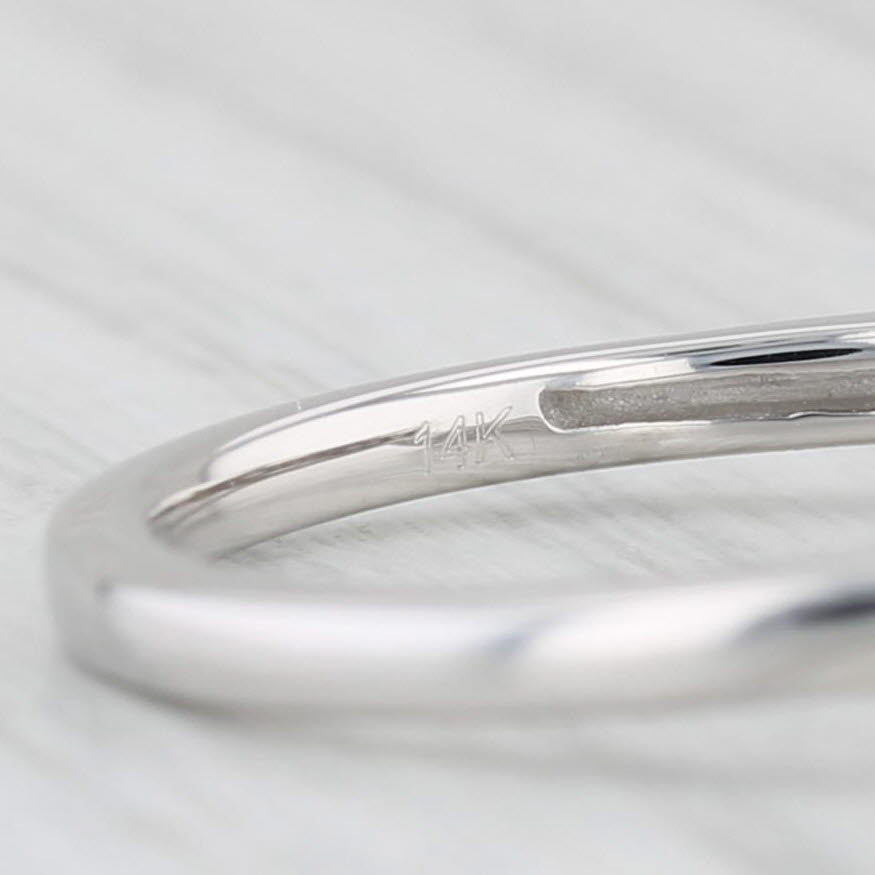 0.10ctw Diamond Wedding Band Guard 14k White Gold Size 7 Stackable