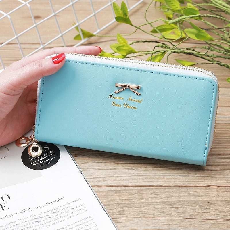 Accessories Korean Bowknot Letter Double Zipper Coin Purse