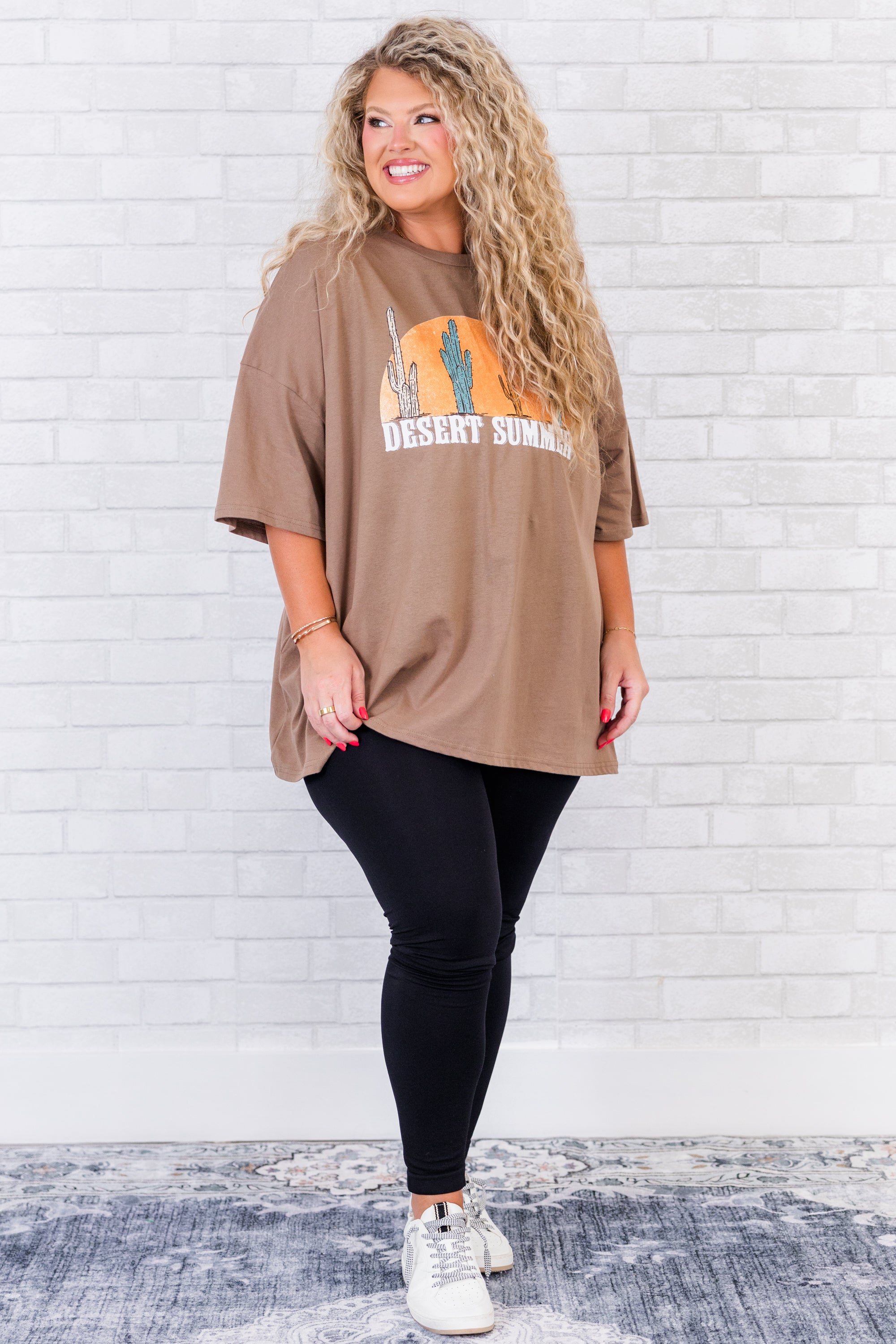 Desert Summer Boyfriend Tee. Espresso