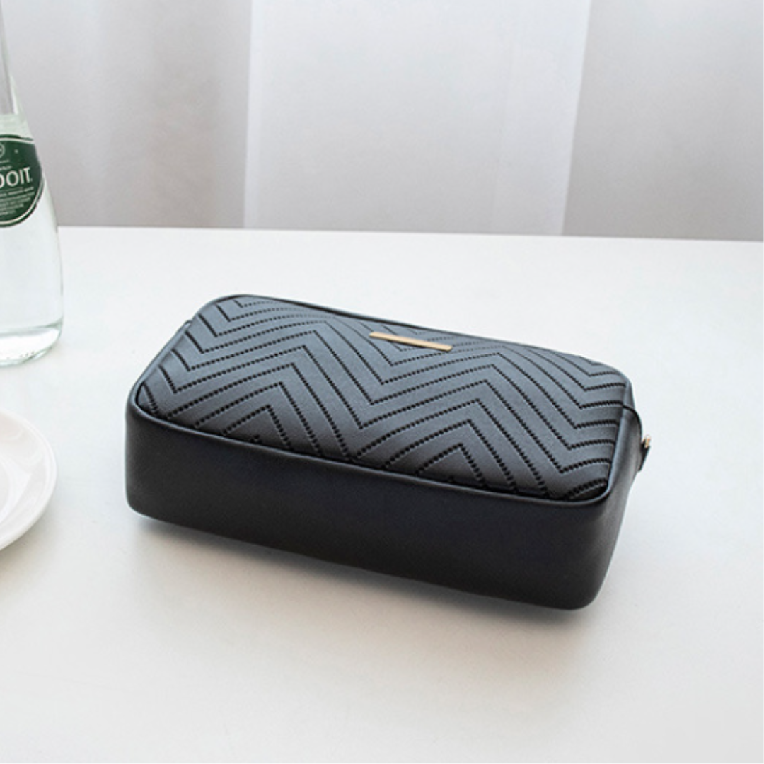 Wave Pattern Embroidered  Camera Crossbody Bag