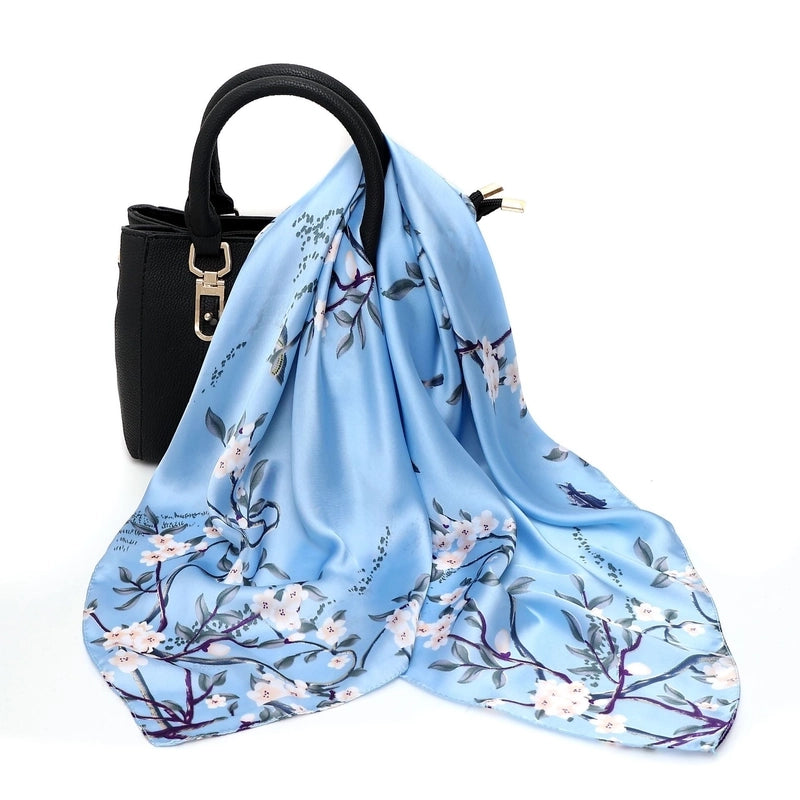 Silk Scarf Women's Small Square Scarf Hair Band Matching Shirt Suit Spring And Autumn Thin Vintage French Style Tube Top Tie Bag Internet Popular
