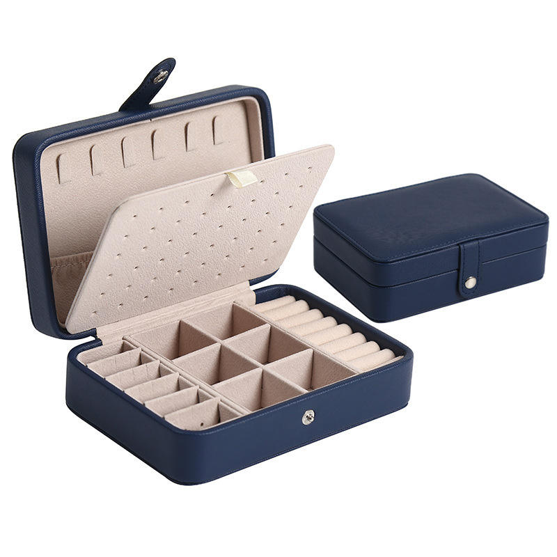 Leather Mini Jewelry Box Double Layer