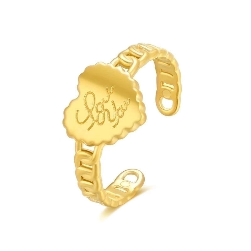 30 Pieces Casual French Style Leaf 304 Stainless Steel 18K Gold Plated Plating Open Rings