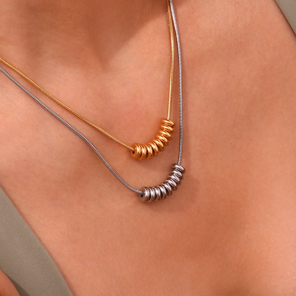 Minimalist Stripe Geometric Stainless Steel 18K Gold Plated Necklaces