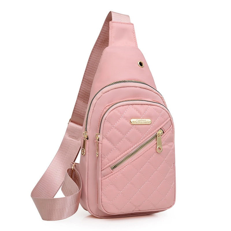 Chest Bag Women's New Korean-style Crossbody Bag Girls' Sports Chest Bag Street Oxford Cloth Simple Chest Bag