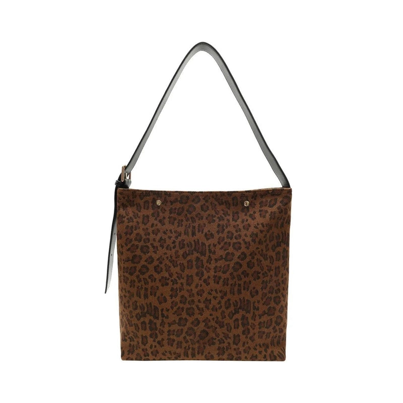 Women's Pu Leather Leopard Vintage Style Square Magnetic Buckle Shoulder Bag