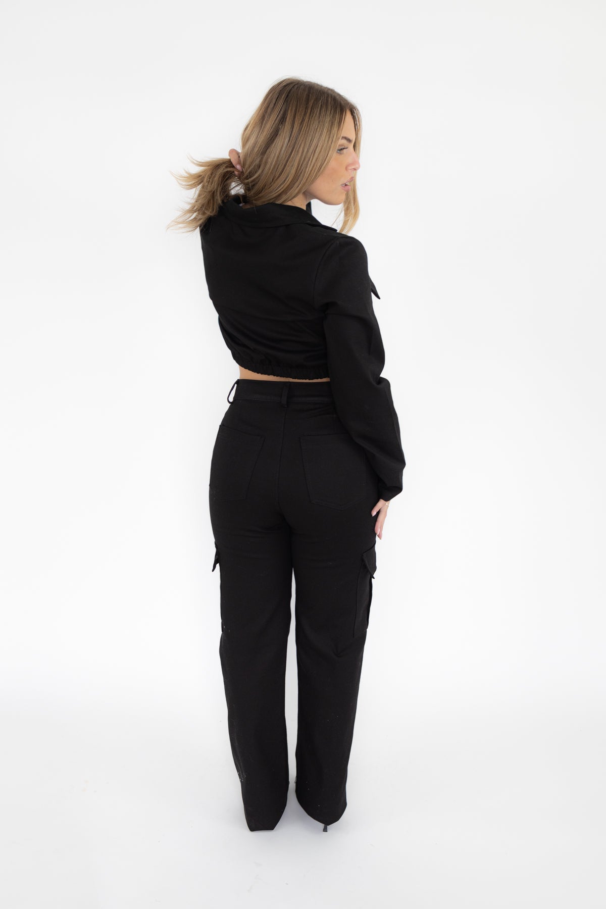 Talia Stretch Cargo Pants BLACK