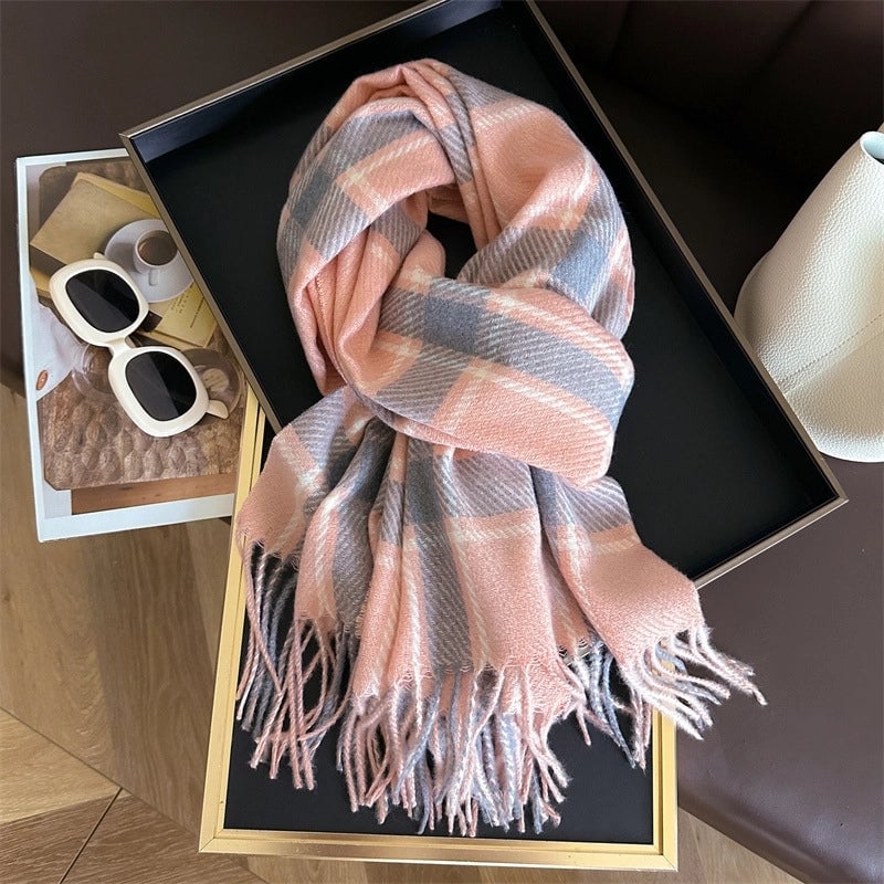 Unisex Business Basic Minimalist Tassel Imitation Cashmere Polyester Scarf