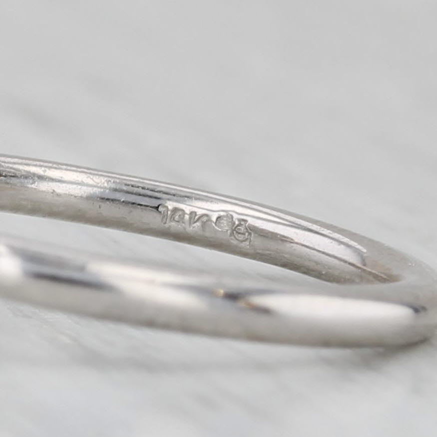 1.08ctw Diamond Halo Engagement Ring 14k White Gold Size 7 GIA