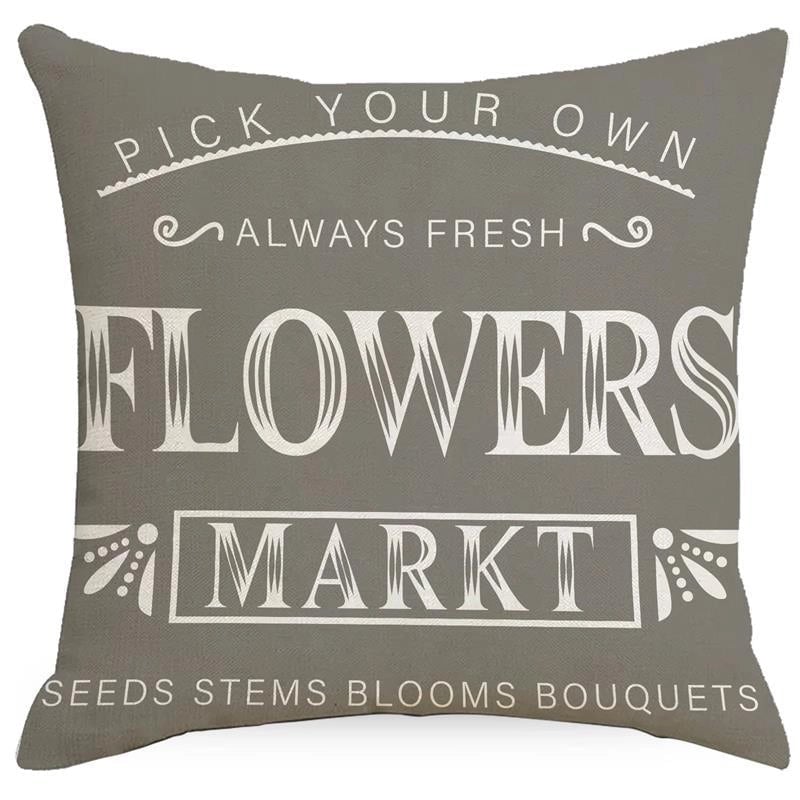 Minimalist Classic Style Commute Color Block Linen Pillow Cases