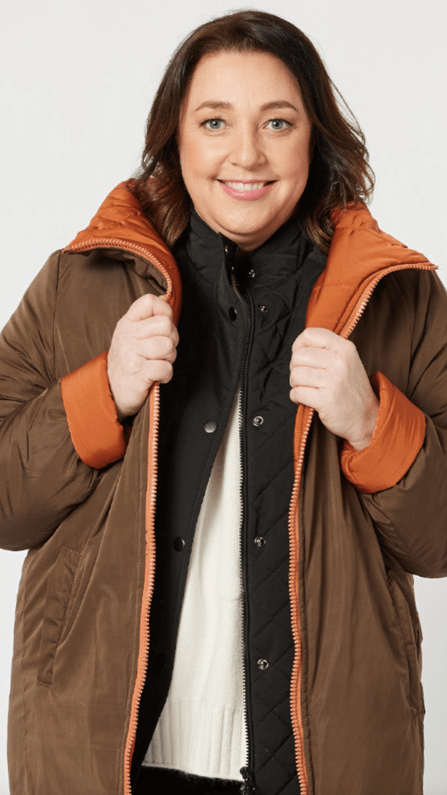 Bowral Reversable Puffer - Chocolate/Paparika