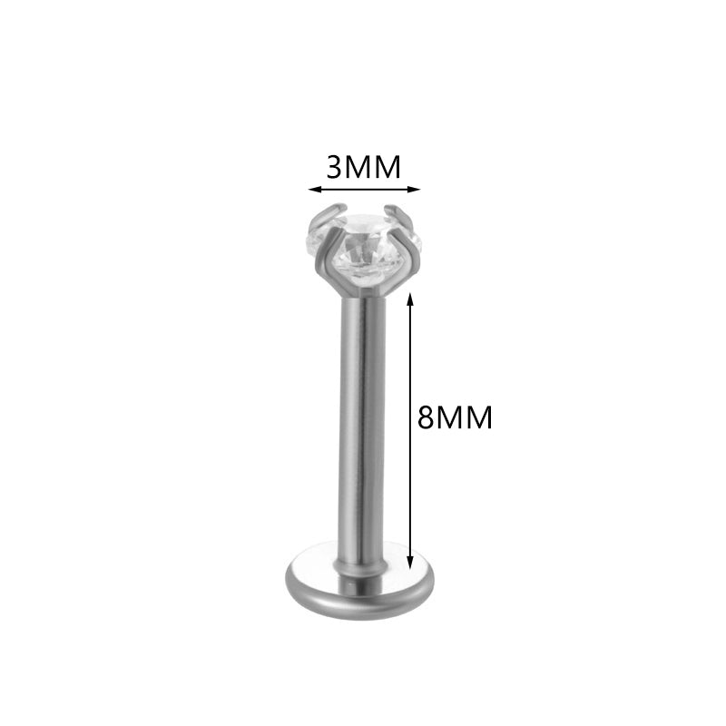 1 Piece Ear Cartilage Rings & Studs Minimalist Round 316L Stainless Steel  Plating Inlay Zircon