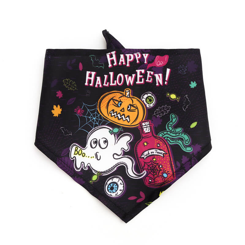 Halloween Pumpkin Ghost Triangle Bibs Dog Bandanas