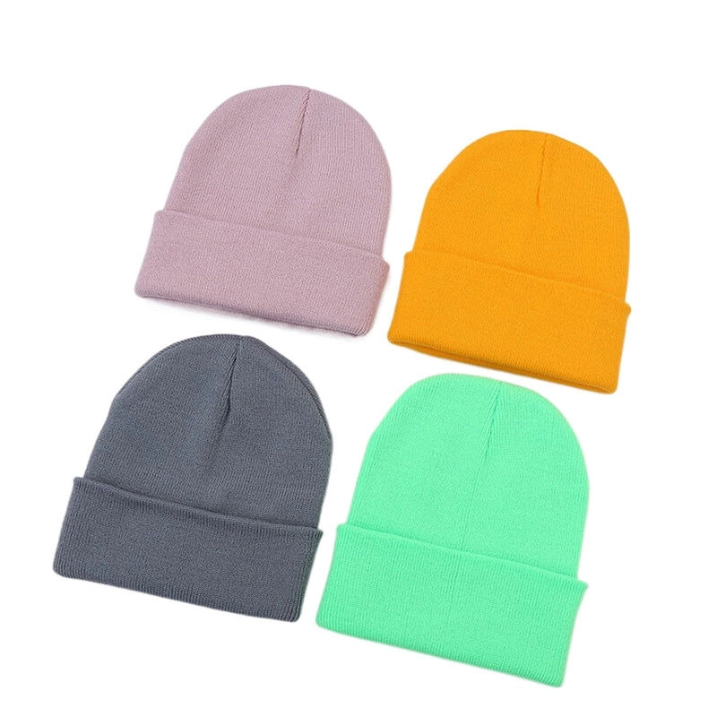 Hat Women's Autumn And Winter Korean Style Solid Color Wool Hat Trendy Japanese Style Warm Knitted Hat Outdoor Wool Hat