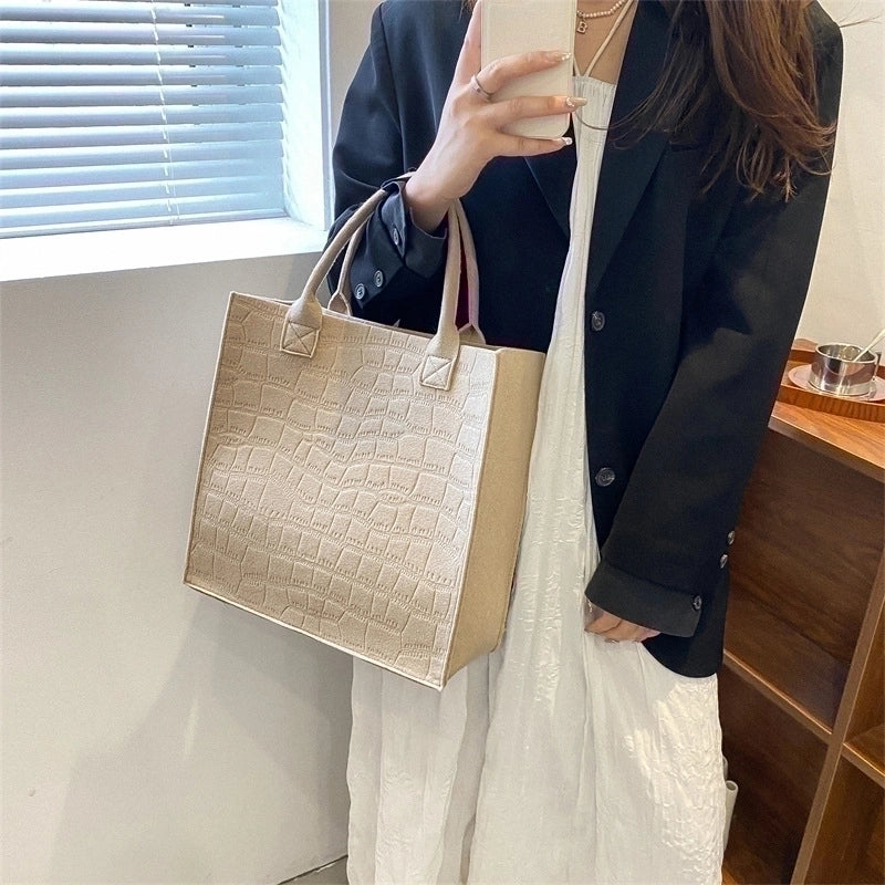 Women's Large Spring&summer Felt Vintage Style Handbag