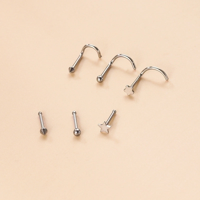 1 Piece Nose Rings & Studs Fashion Geometric Star 316L Stainless Steel  Plating
