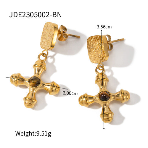 Jie Ding Stainless Steel Tiger Eye Stone Ring Antique Ring Titanium Steel Bracelet Rings