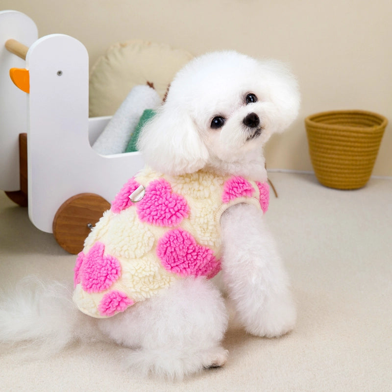 Casual Polyester Heart Shape Pet Clothing