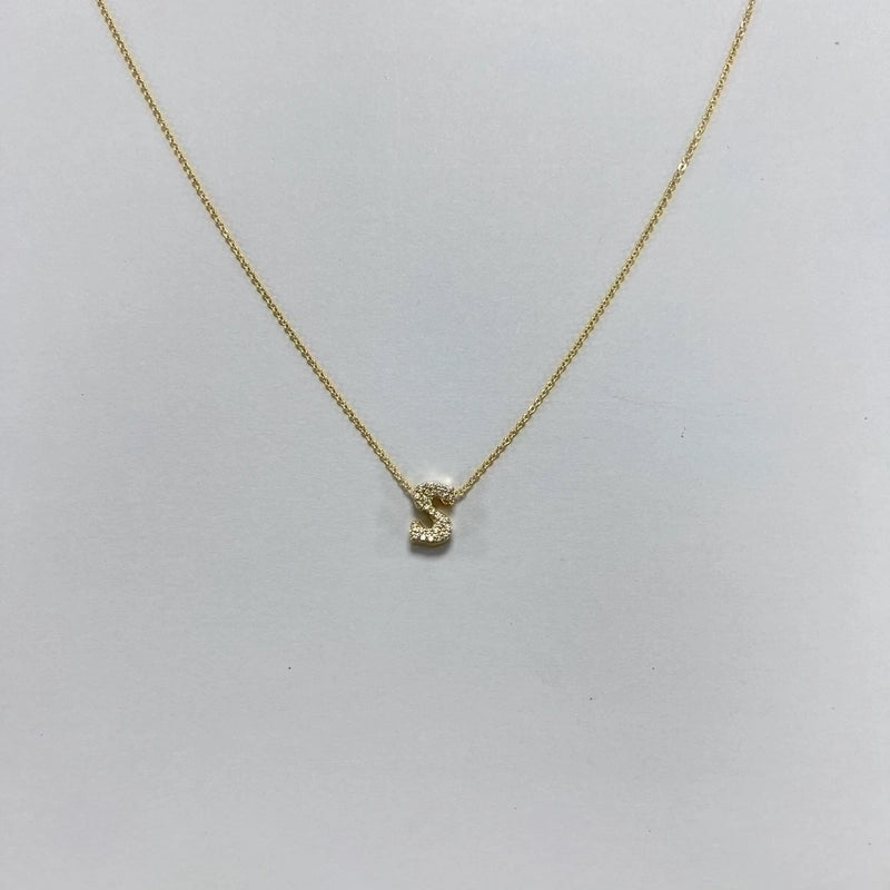 Minimalist Letter Copper Zircon Necklace In Bulk