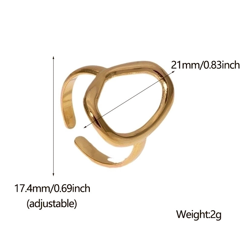 Minimalist Geometric Stainless Steel Irregular Open Ring 1 Piece