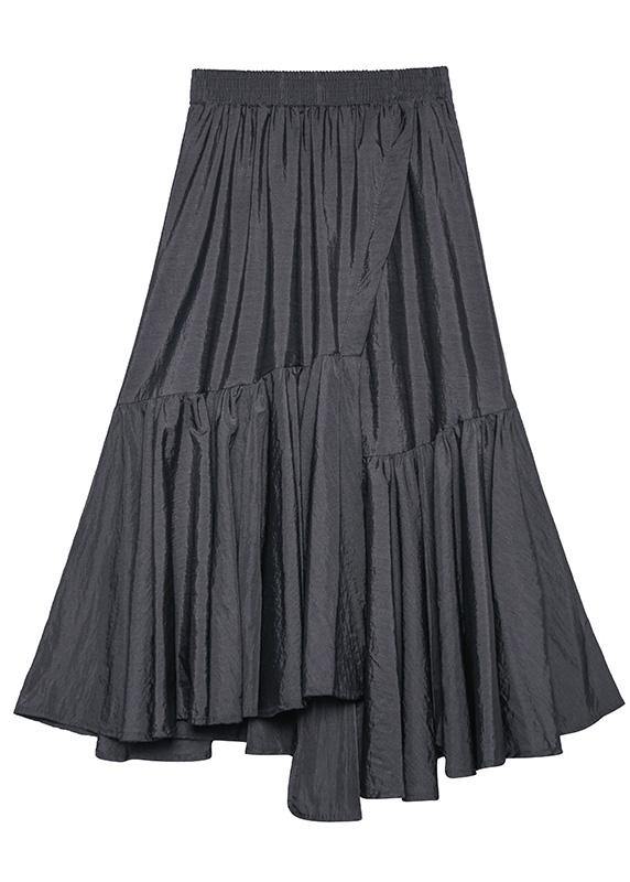 fashion asymmetric women skirts elastic waist ruffles skirts